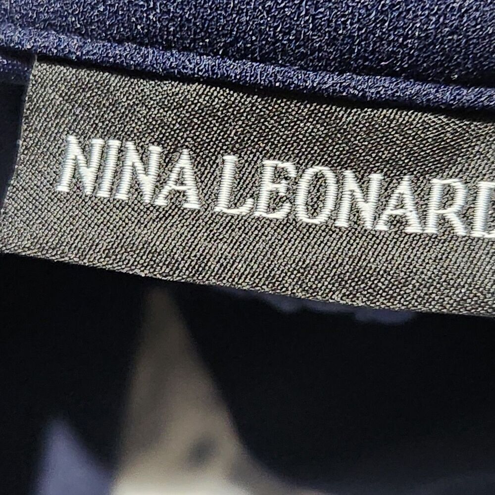 Nina Leonard Blazer Size Small Navy Blue Color One Button Lightweight. New - Picture 7 of 11